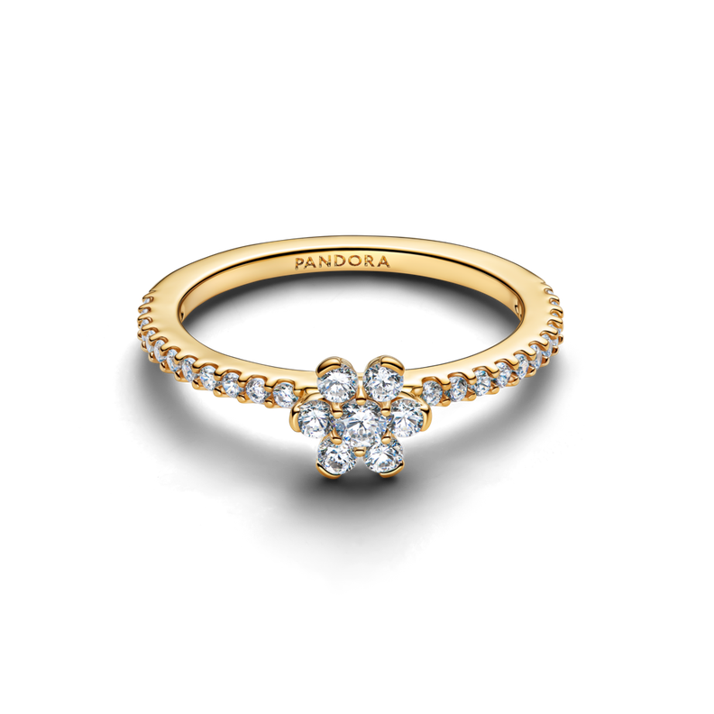 Anillo Flor Deslumbrante Dorado 50