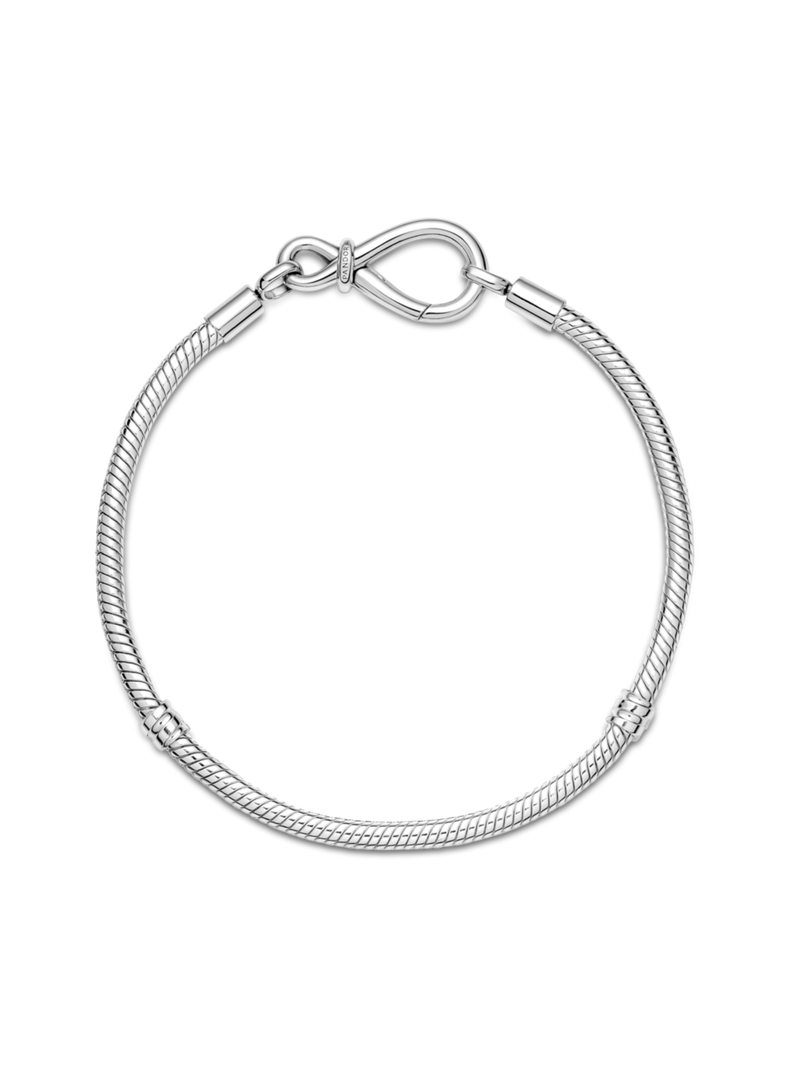 Brazalete Plata con Cierre de Nudo Infinito Circonia Cubica Clara-0