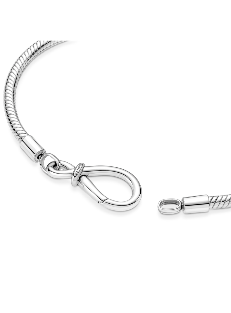 Brazalete Plata con Cierre de Nudo Infinito Circonia Cubica Clara-1