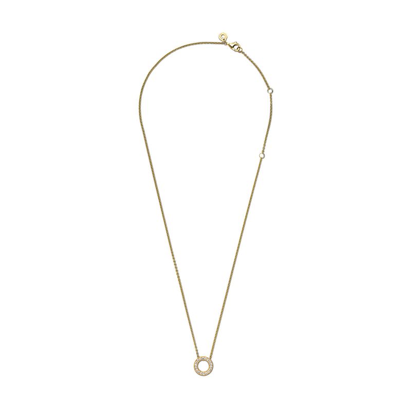 Collar Cadena Círculo de Pavé con Logotipo-2