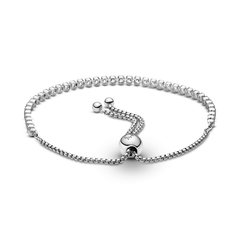Brazalete en Plata de Tenis Deslizante Brillante-0