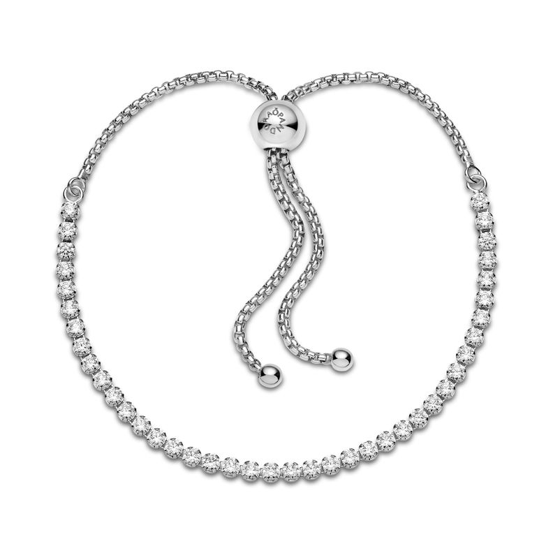 Brazalete en Plata de Tenis Deslizante Brillante-1