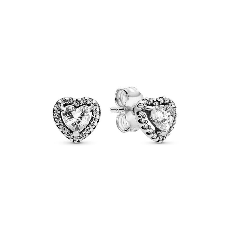 Aretes de Botón Corazón Elevado-0