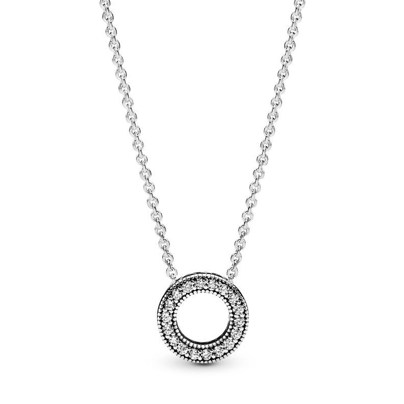 Collar Collier Círculo de Pavé con Logotipo Pandora-0