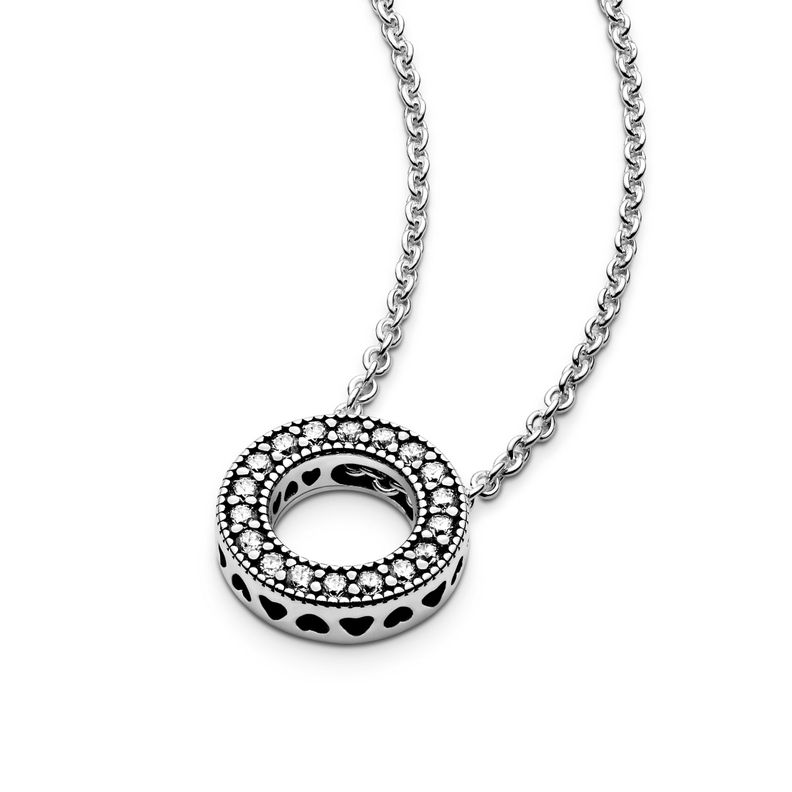Collar Collier Círculo de Pavé con Logotipo Pandora-1