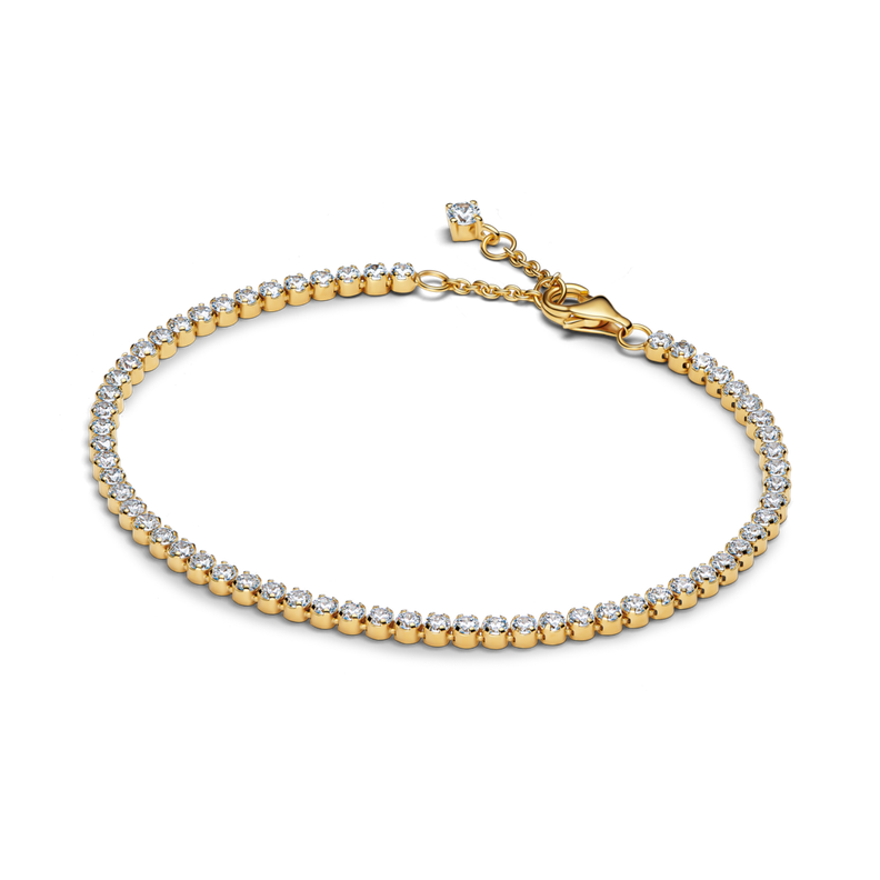 Brazalete de Tenis Brillante Dorado 16