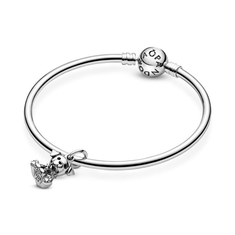 Dije Colgante en Plata Cachorro Labrador Esmalte Negro-1