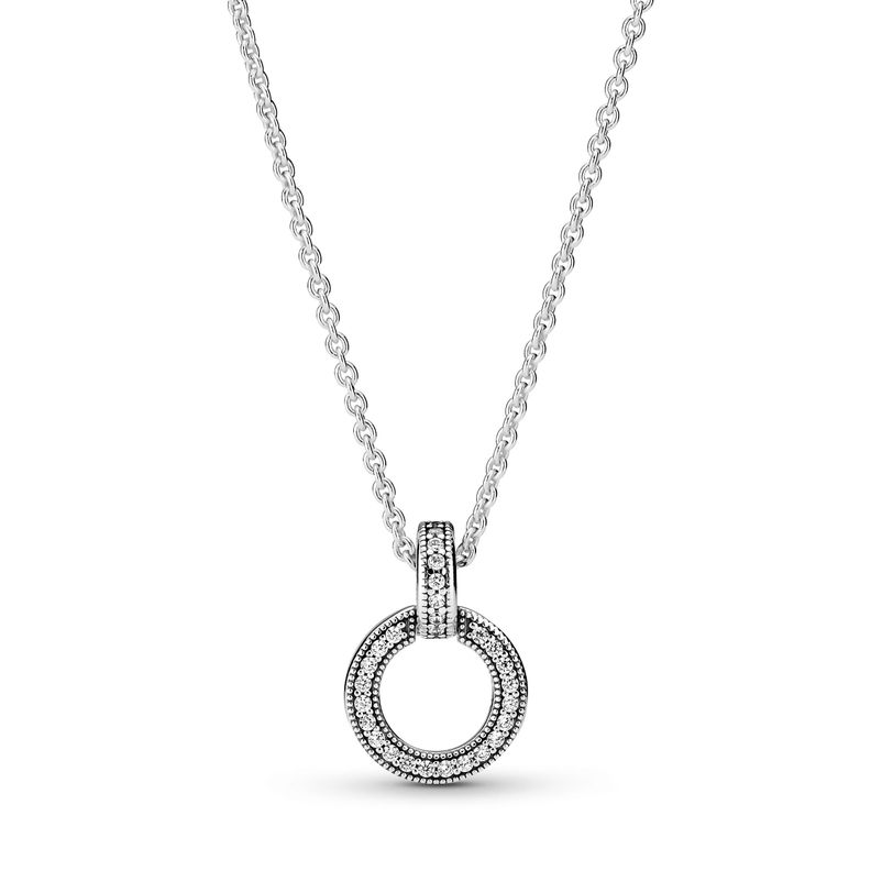 Collar en Plata Doble Circulo -0