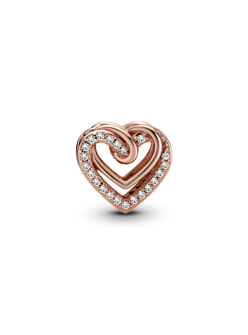 Charm en Rose corazones entrelazados Circonia Clara-0