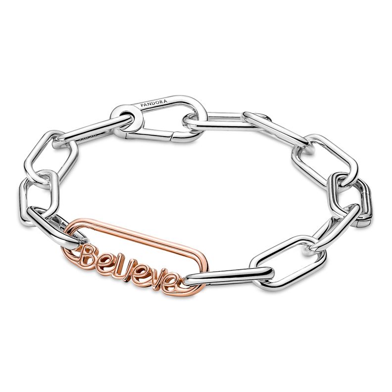 Charm Eslabon con La Palabra Cree en Rose Pandora Me-1