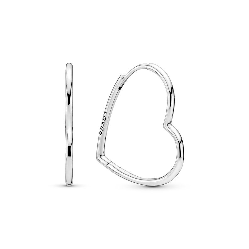 Aretes de Aro en Plata pequeños Corazones de Amor Asimétricos-0