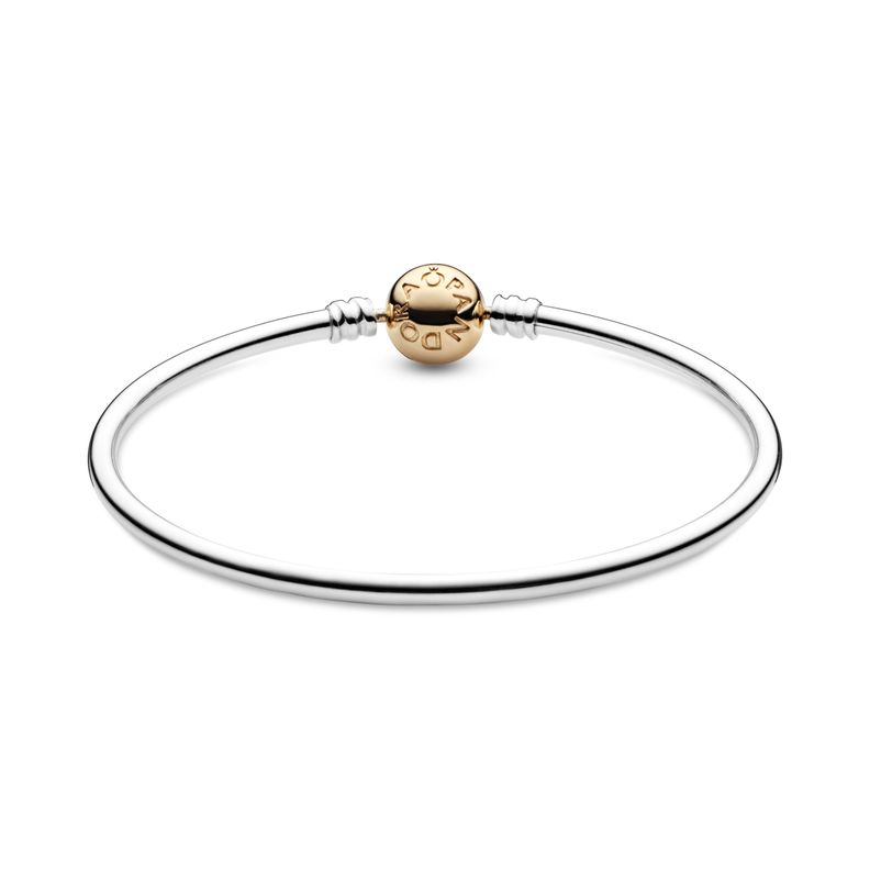 Brazalete en Plata con Cierre Redondo en Oro de 14k.-0