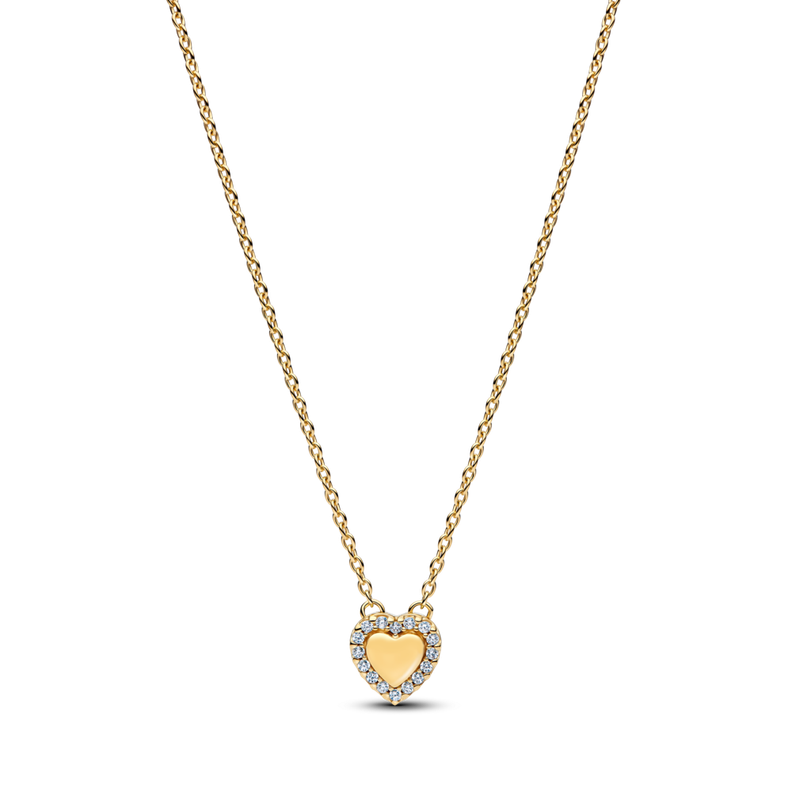 Collar Collier Corazon Grabable con Aro Dorado 45
