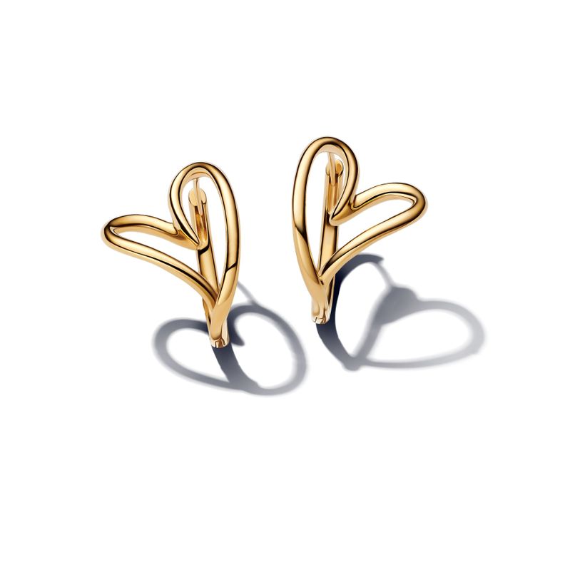 Aretes de Aro Corazón Forma Orgánica-0