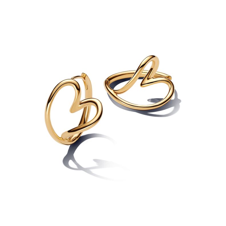 Aretes de Aro Corazón Forma Orgánica-1