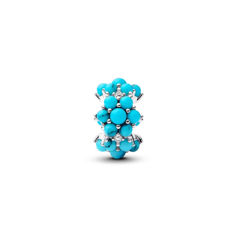 Charm Oceano de Color Turquesa Plata