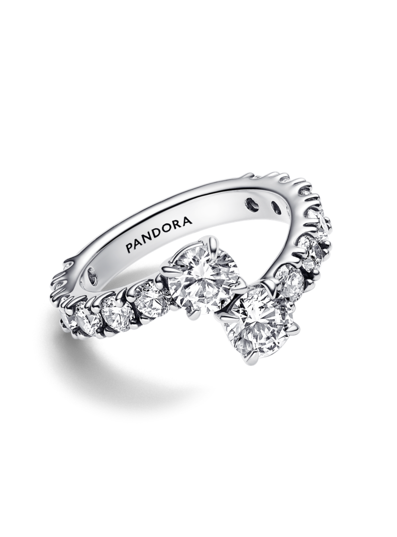 Anillo en Plata de Banda superpuesta Brillante-0