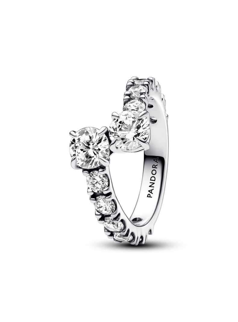 Anillo en Plata de Banda superpuesta Brillante-1