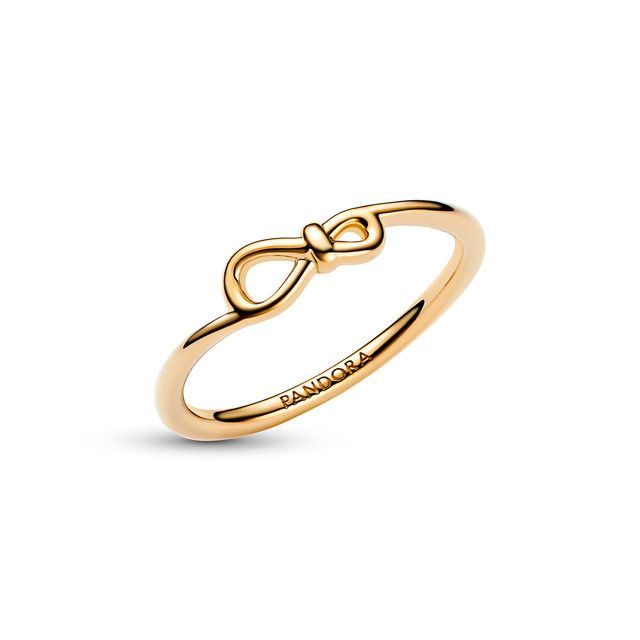 Anillo Nudo Infinito Recubrimiento Oro 14K-0