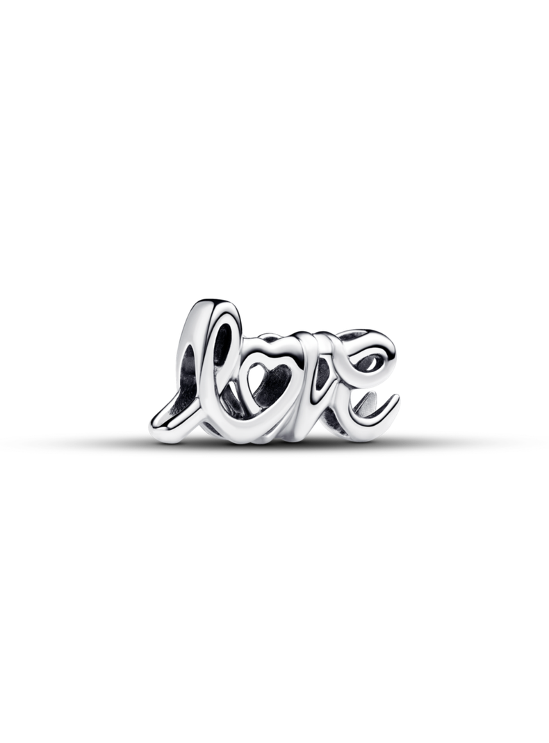 Charm Love Escrito a Mano Plata