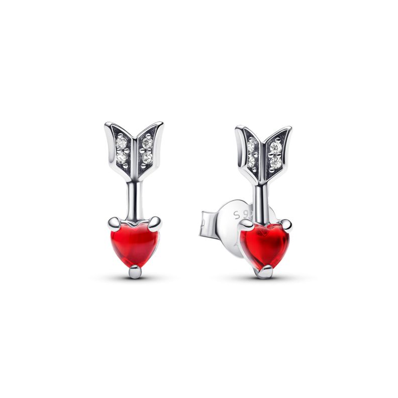 Aretes Flecha y Corazón Cristal de Murano-0