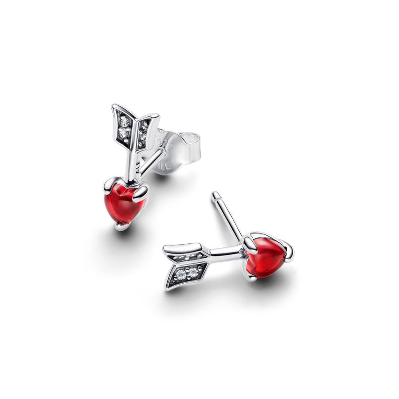 Aretes Flecha y Corazón Cristal de Murano-1