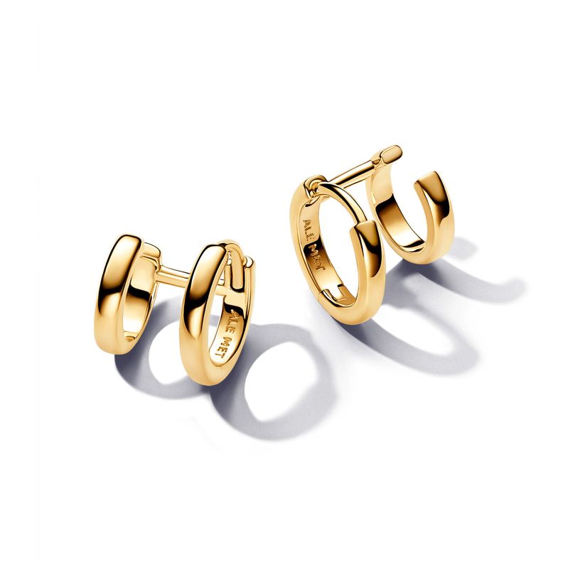 Aretes de Aro En Shine Con Doble abrazadera-0