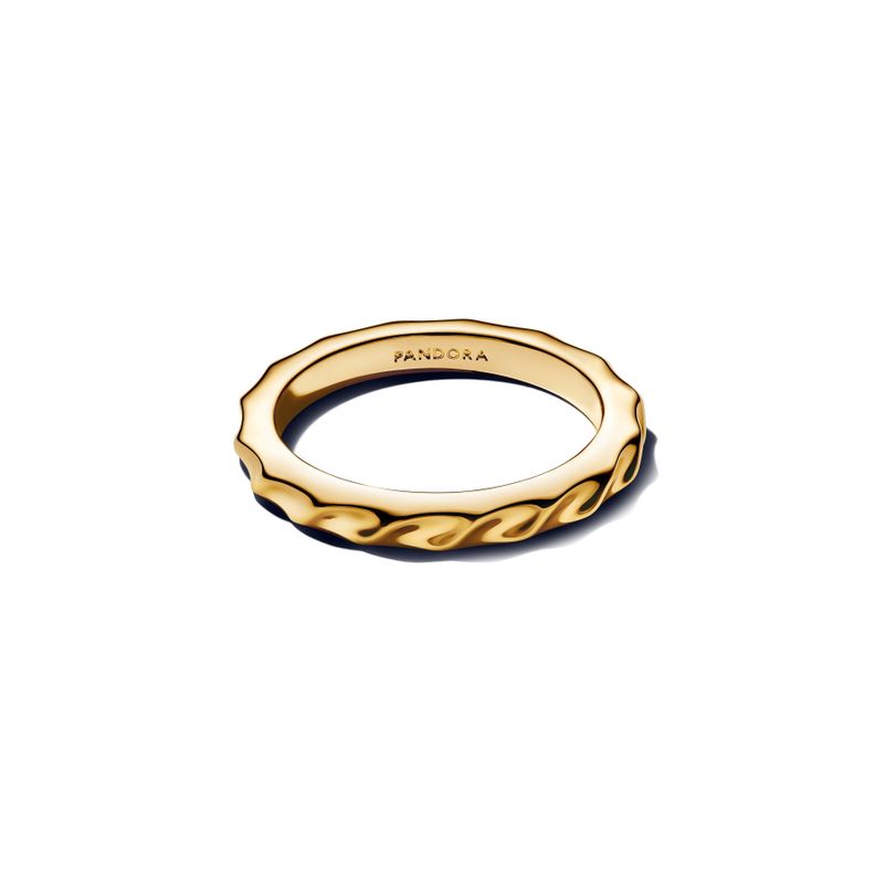 Anillo Shine de Banda Ondulada  Dorado 54