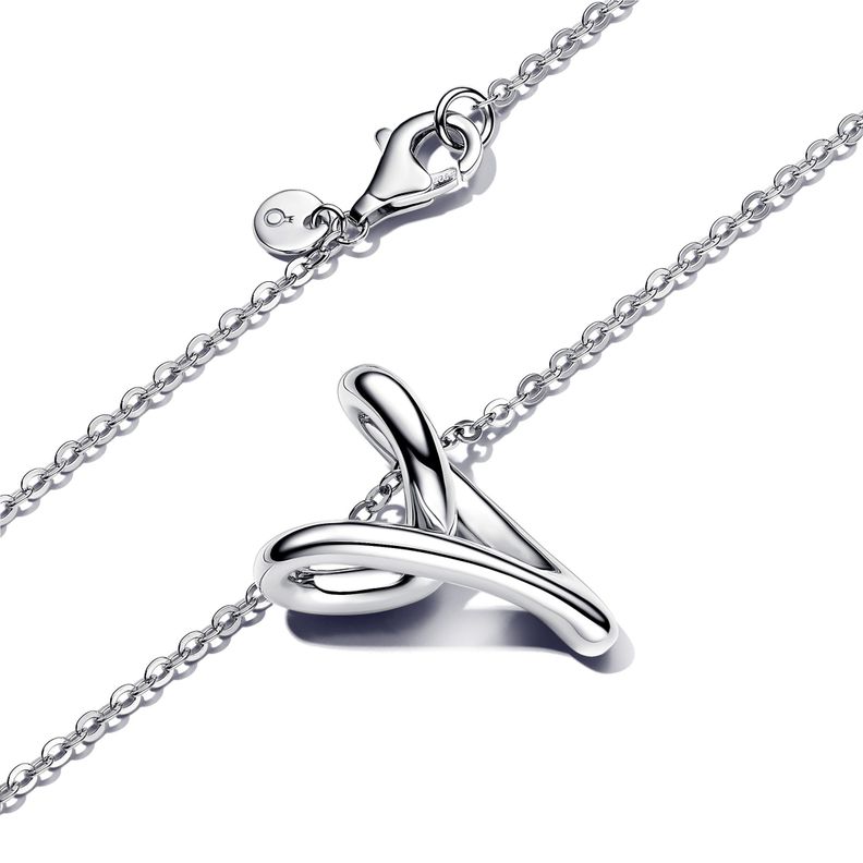 Collar Corazón Forma Orgánica en Plata-1