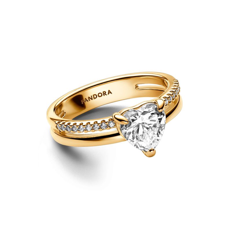 Anillo Corazón Doble Banda-0