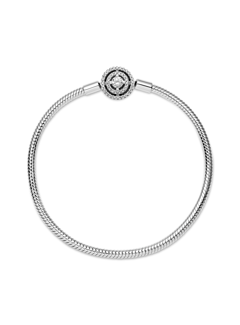 Brazalete en Plata  Momentos Cadena de Serpiente Halo -0