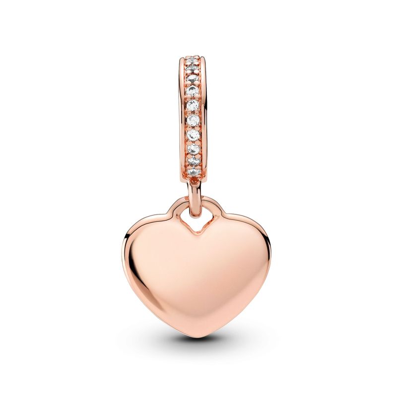 Charm Colgante Etiqueta de Corazón para Grabar en Rose-1
