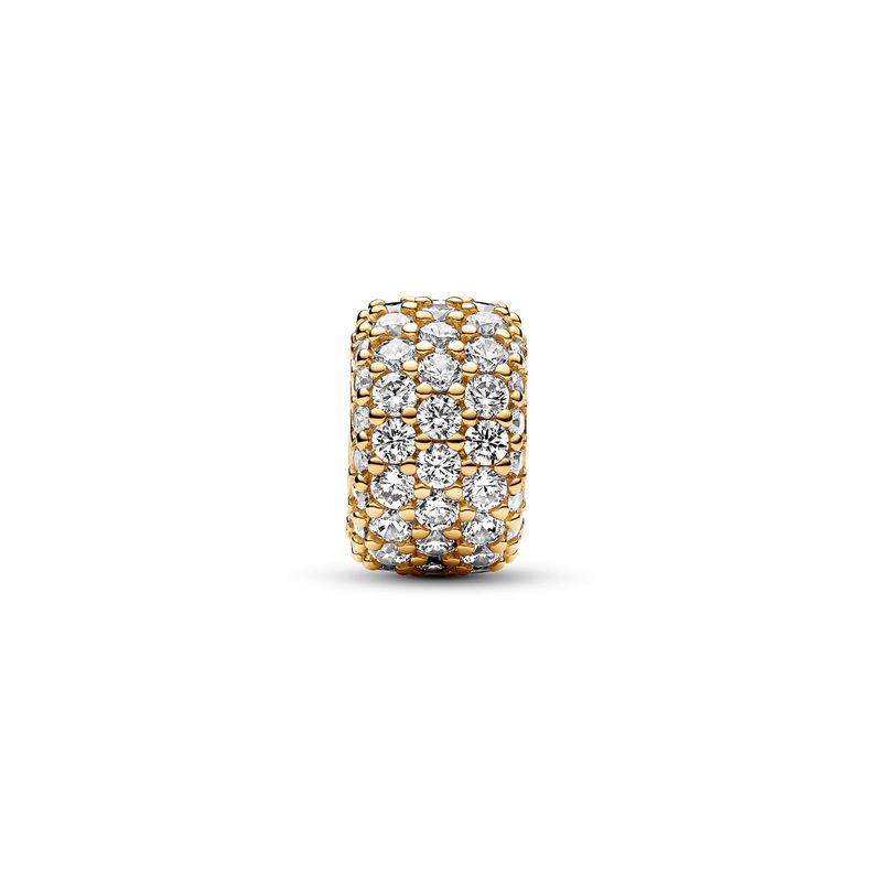 Charm Triple Fila Brillante en Pave Shine Dorado