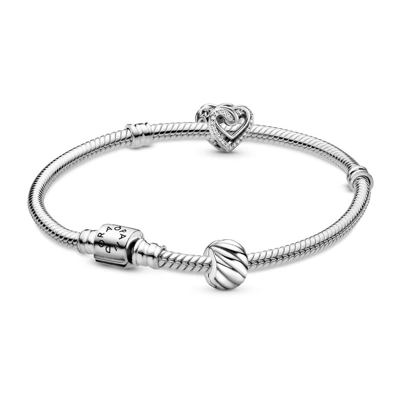 Gift Set Pulsera con Dije de Corazon Brillante y Clip Clasico-0