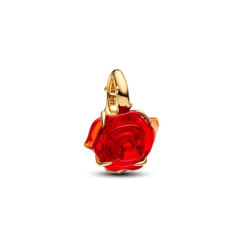 Charm Rosa Encantada De La Bella y La Bestia De Disney Dorado