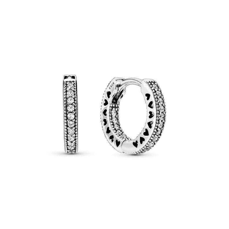 Aretes de Aro Corazones de Pandora en Pavé-0