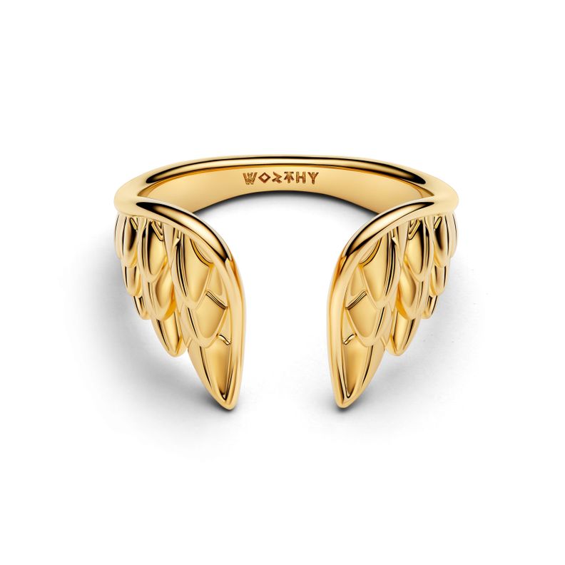 Anillo en Shine Abierto Alas de Thor de Marvel Dorado 50