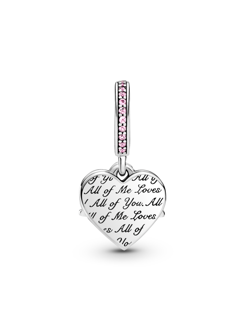 Dije en Plata Corazón y Mamá con Circonia Cúbica Rosa-1