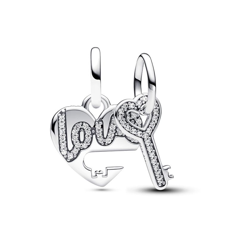 Charm Colgante Divisible Corazón y Llave-0