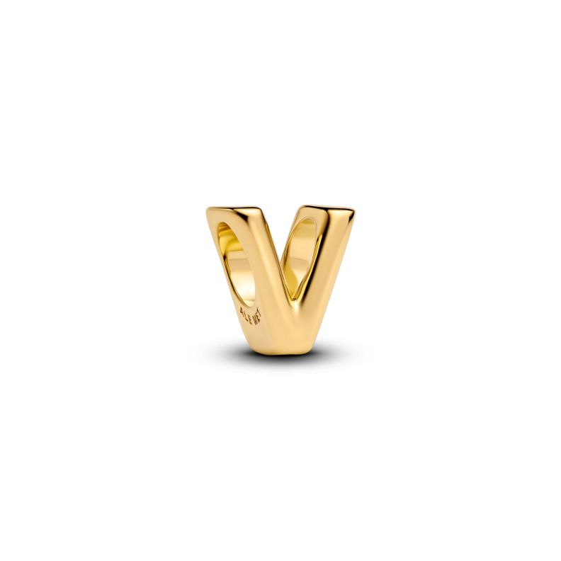 Charm Alfabeto Letra V Dorado