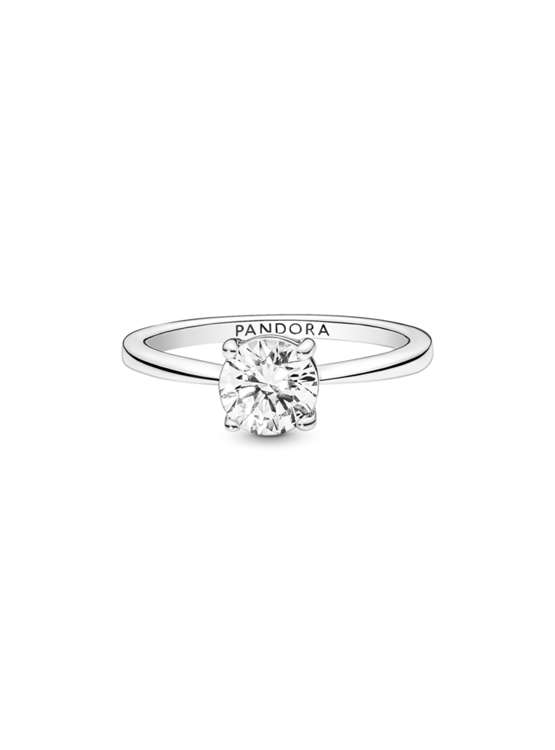 Anillo en Plata Solitario Brillante Circonia Cúbica Clara-0