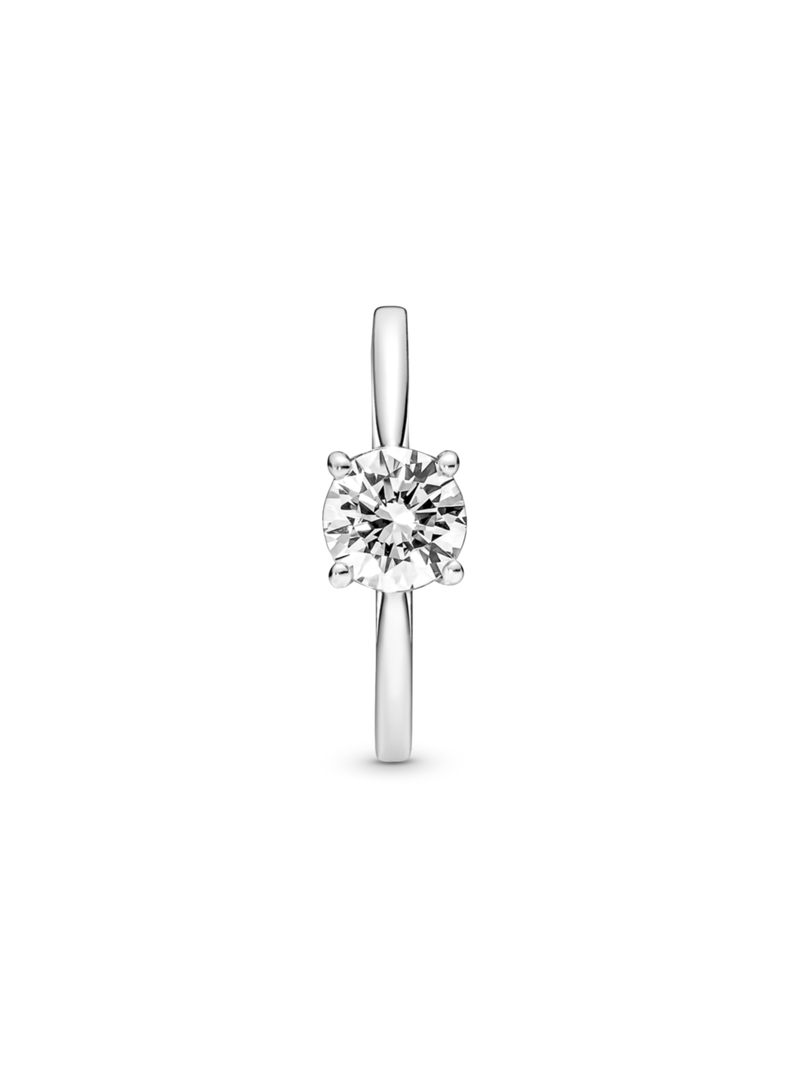 Anillo en Plata Solitario Brillante Circonia Cúbica Clara-1