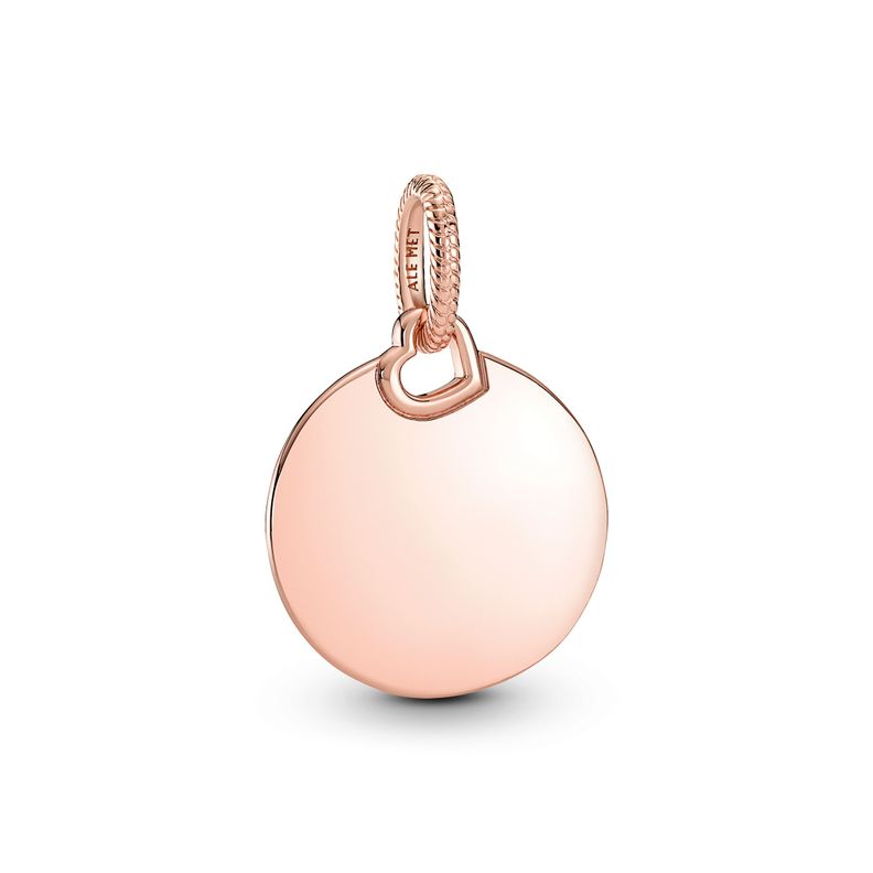 Colgante Etiqueta Redonda Grabable en Rose-0