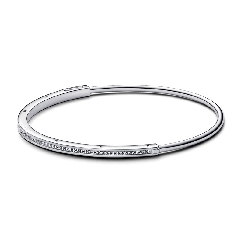 Brazalete Rígido I-D Pandora Signature Plata-0
