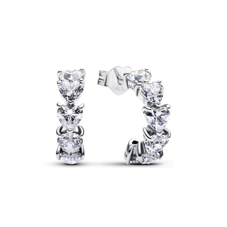 Aretes de Aro Corazones Brillantes-0