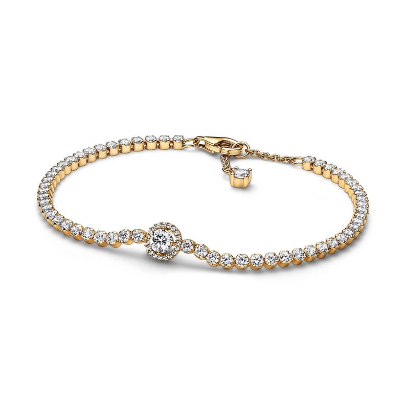 Brazalete Tenis Brillante Recubrimiento Oro14K-0