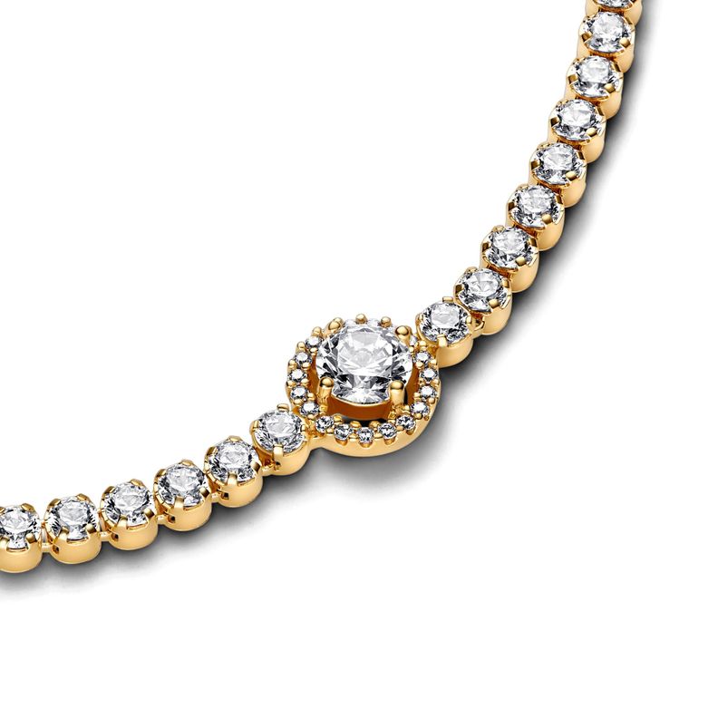 Brazalete Tenis Brillante Recubrimiento Oro14K-1