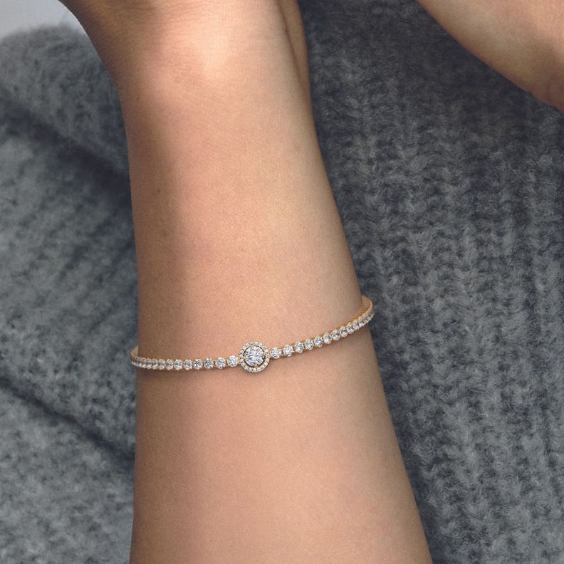 Brazalete Tenis Brillante Recubrimiento Oro14K-2