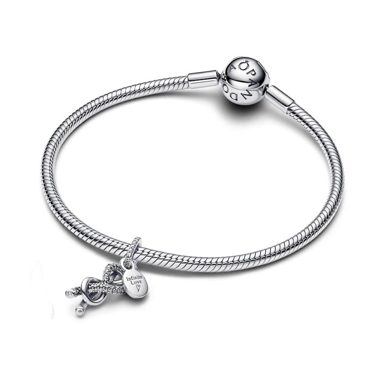 Charm Colgante Nudo Infinito y Pavé-2
