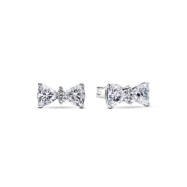 Aretes de botón Lazo Brillante-0